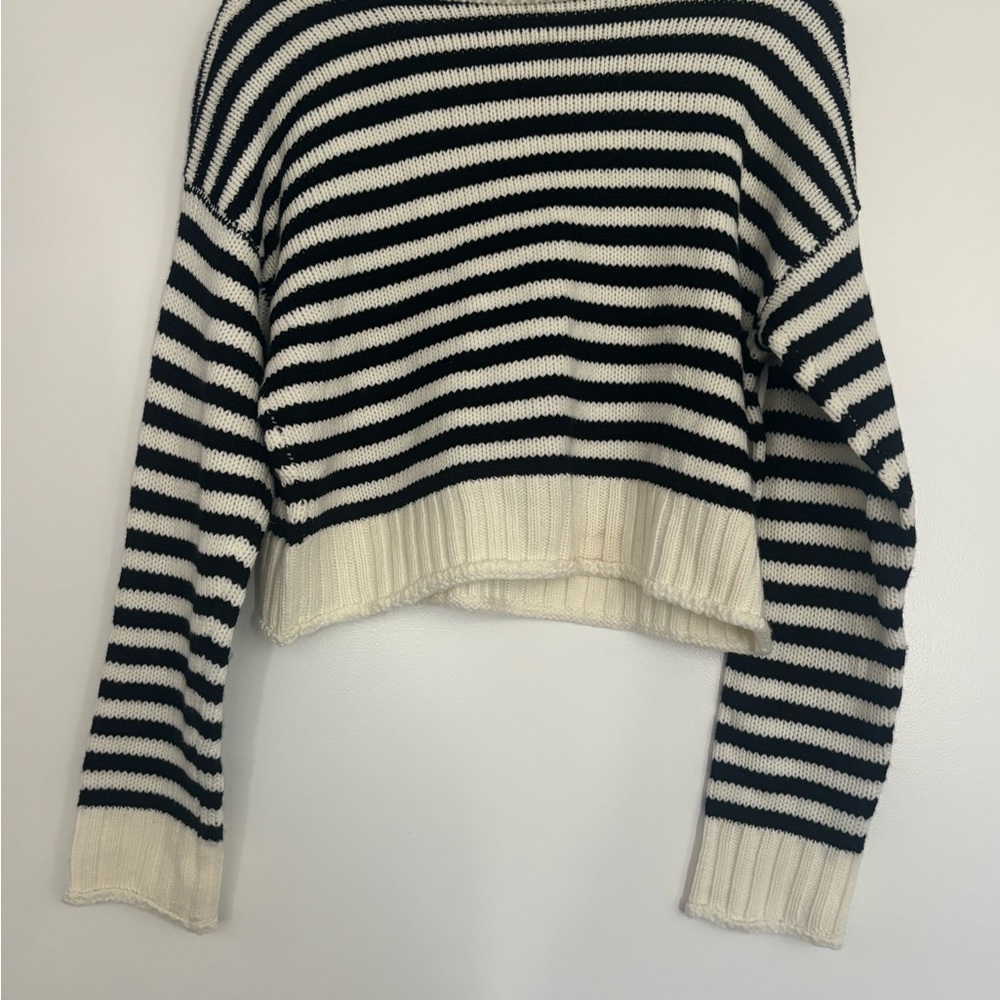 Timing Black and White Striped Sweater